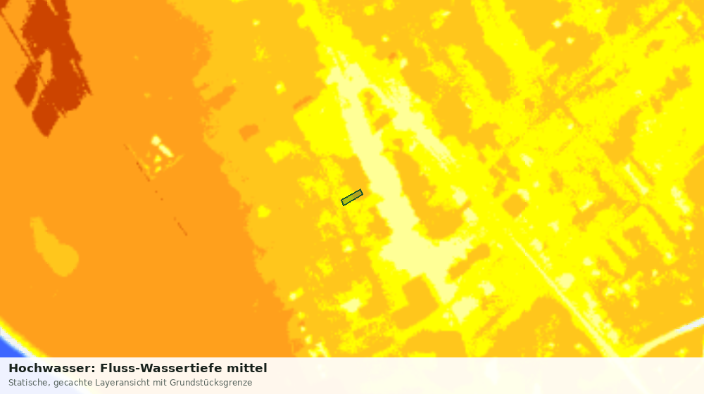Statische Kartenansicht: Hochwasser: Fluss-Wassertiefe mittel