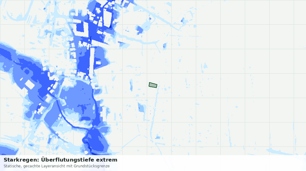 Statische Kartenansicht: Starkregen: Überflutungstiefe extrem