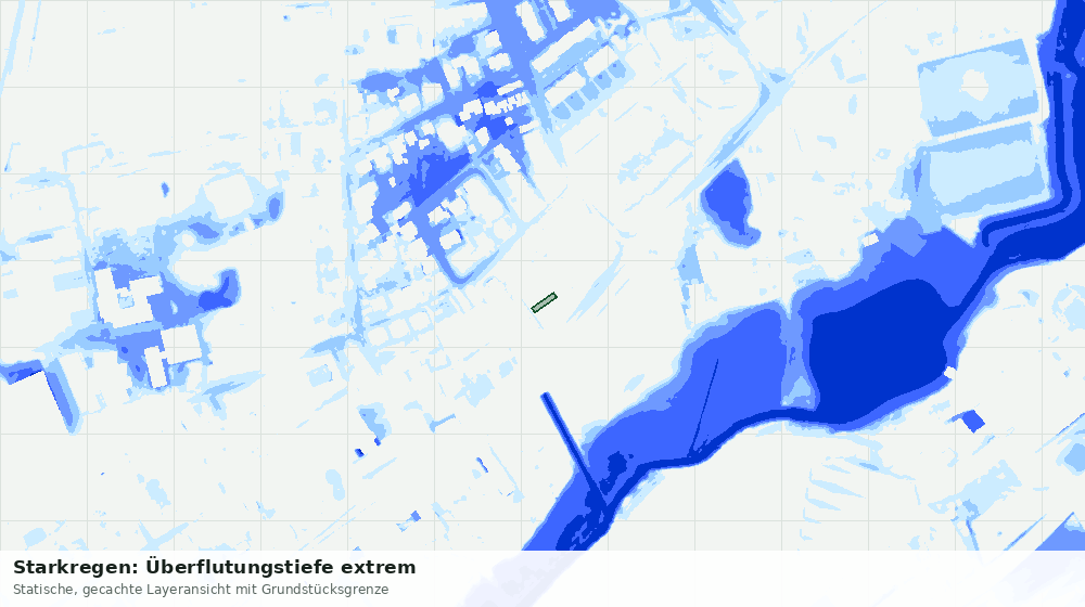 Statische Kartenansicht: Starkregen: Überflutungstiefe extrem