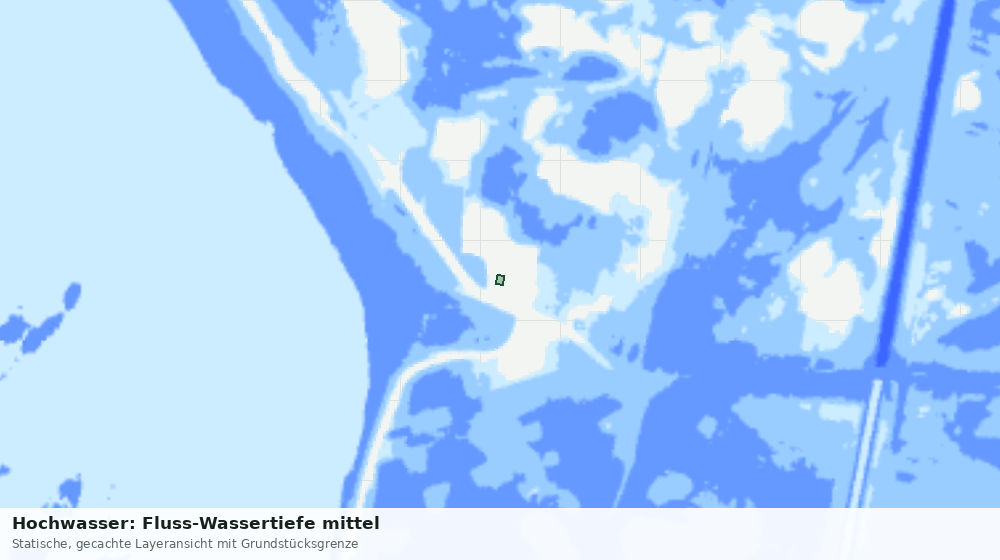Statische Kartenansicht: Hochwasser: Fluss-Wassertiefe mittel