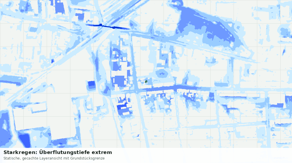 Statische Kartenansicht: Starkregen: Überflutungstiefe extrem