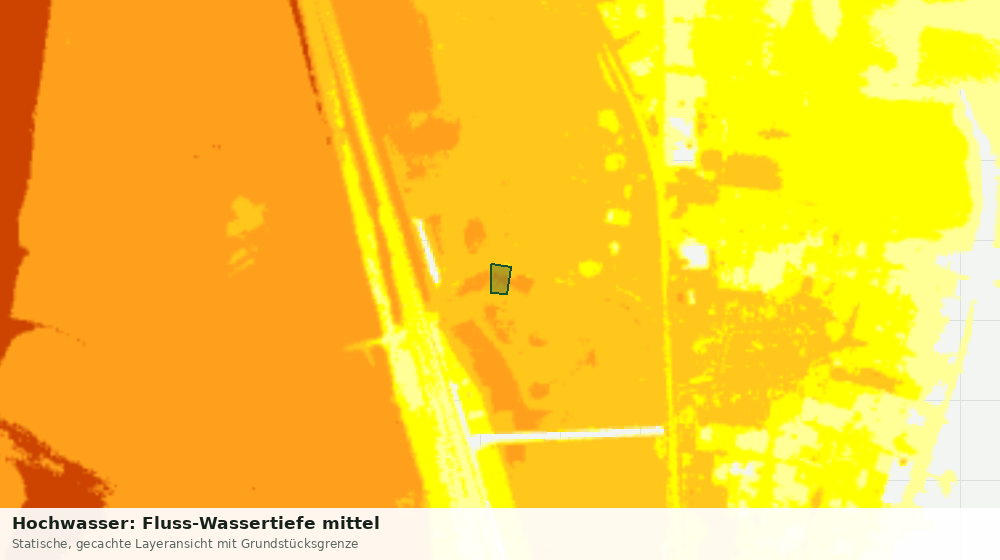 Statische Kartenansicht: Hochwasser: Fluss-Wassertiefe mittel