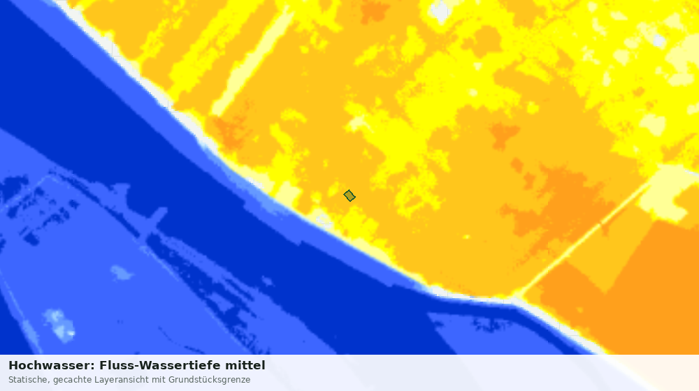 Statische Kartenansicht: Hochwasser: Fluss-Wassertiefe mittel