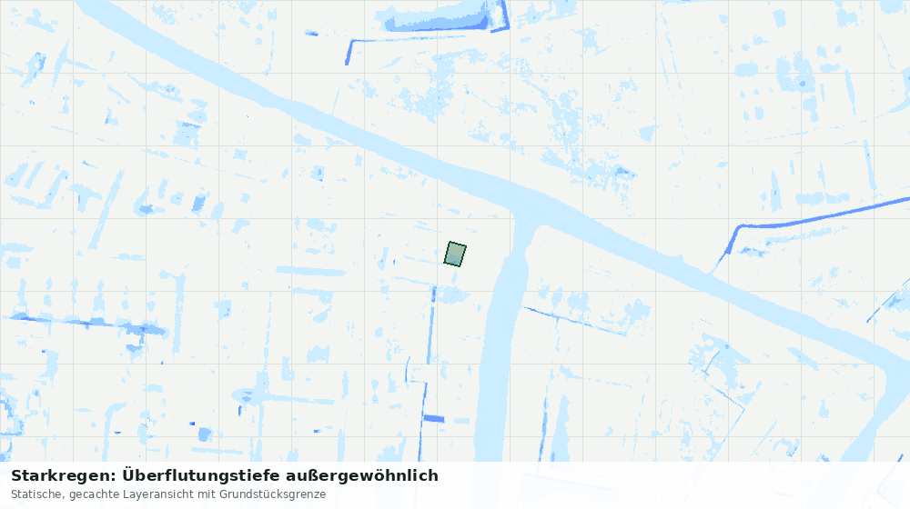 Statische Kartenansicht: Starkregen: Überflutungstiefe außergewöhnlich