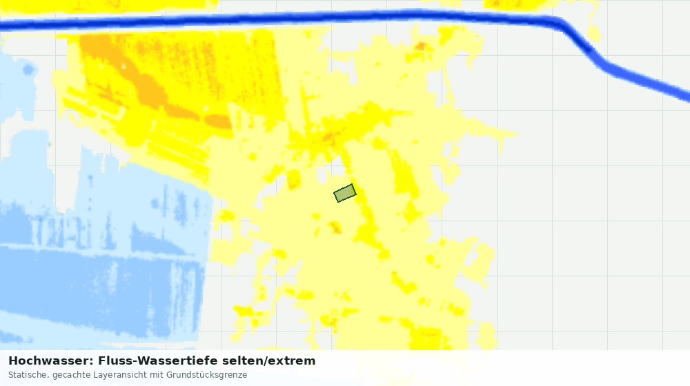 Statische Kartenansicht: Hochwasser: Fluss-Wassertiefe selten/extrem