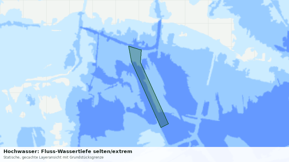 Statische Kartenansicht: Hochwasser: Fluss-Wassertiefe selten/extrem