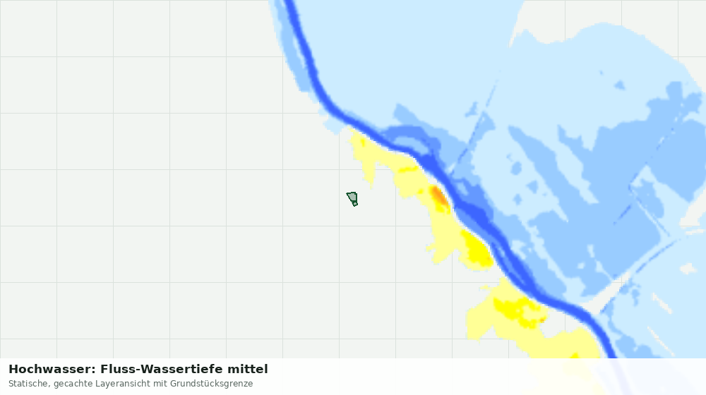 Statische Kartenansicht: Hochwasser: Fluss-Wassertiefe mittel