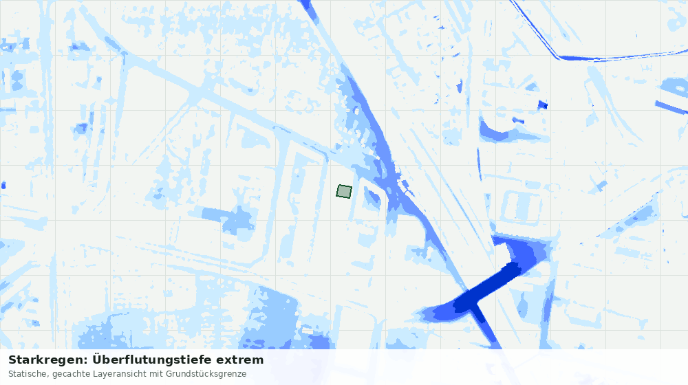 Statische Kartenansicht: Starkregen: Überflutungstiefe extrem