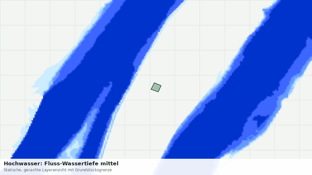 Statische Kartenansicht: Hochwasser: Fluss-Wassertiefe mittel