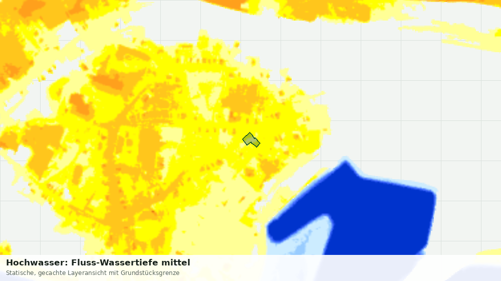 Statische Kartenansicht: Hochwasser: Fluss-Wassertiefe mittel