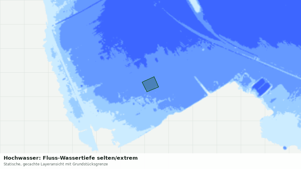 Statische Kartenansicht: Hochwasser: Fluss-Wassertiefe selten/extrem