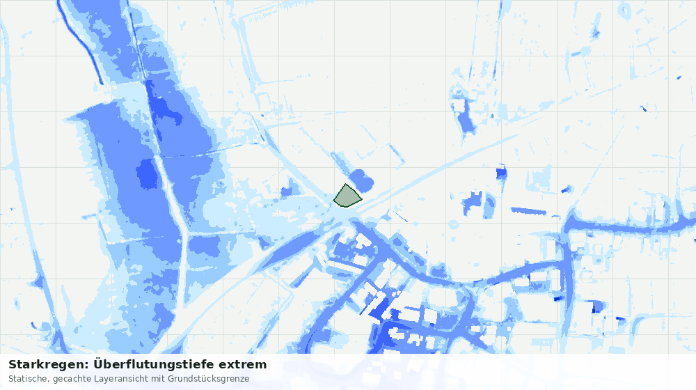 Statische Kartenansicht: Starkregen: Überflutungstiefe extrem