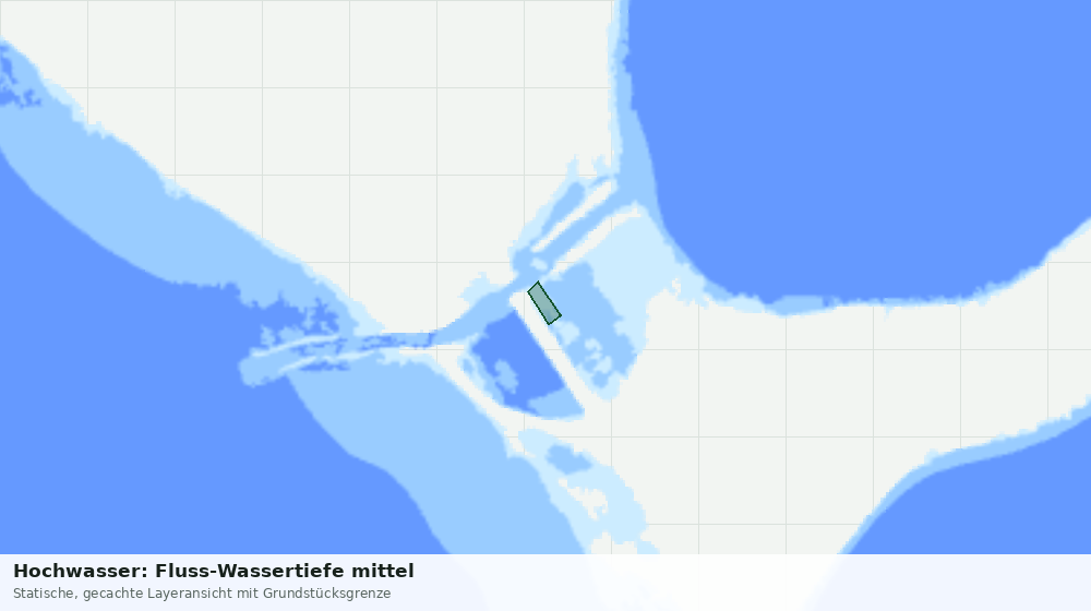 Statische Kartenansicht: Hochwasser: Fluss-Wassertiefe mittel