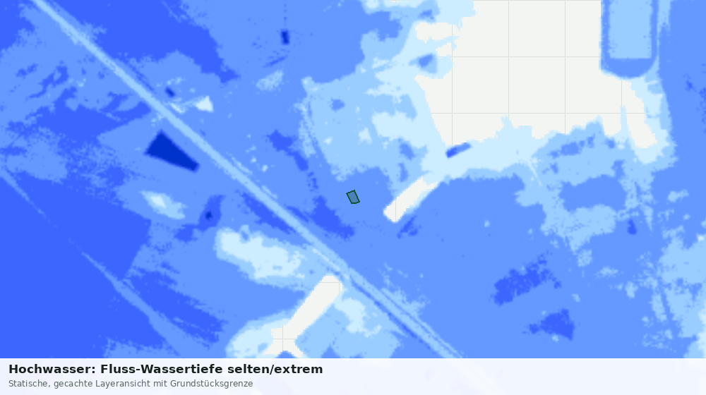 Statische Kartenansicht: Hochwasser: Fluss-Wassertiefe selten/extrem