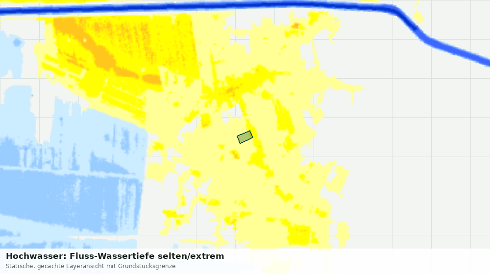 Statische Kartenansicht: Hochwasser: Fluss-Wassertiefe selten/extrem