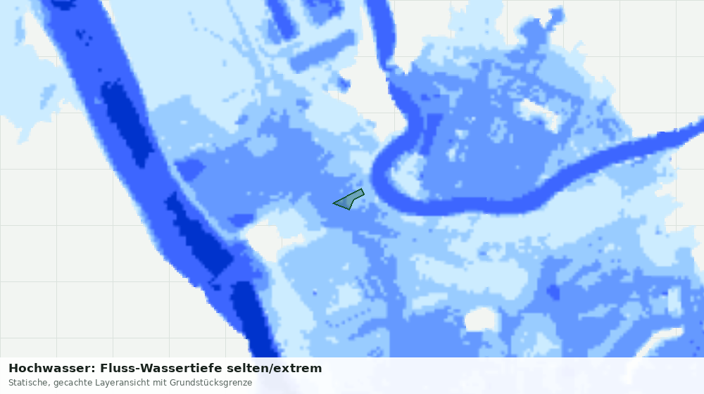 Statische Kartenansicht: Hochwasser: Fluss-Wassertiefe selten/extrem