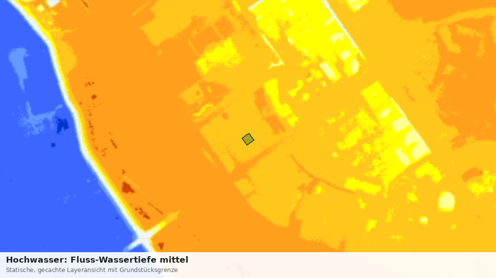 Statische Kartenansicht: Hochwasser: Fluss-Wassertiefe mittel