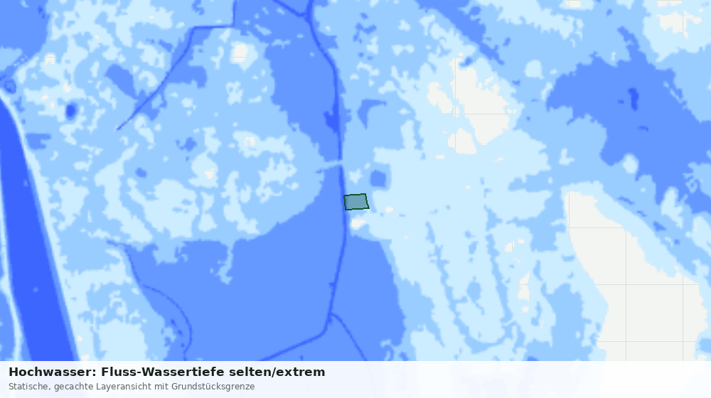 Statische Kartenansicht: Hochwasser: Fluss-Wassertiefe selten/extrem