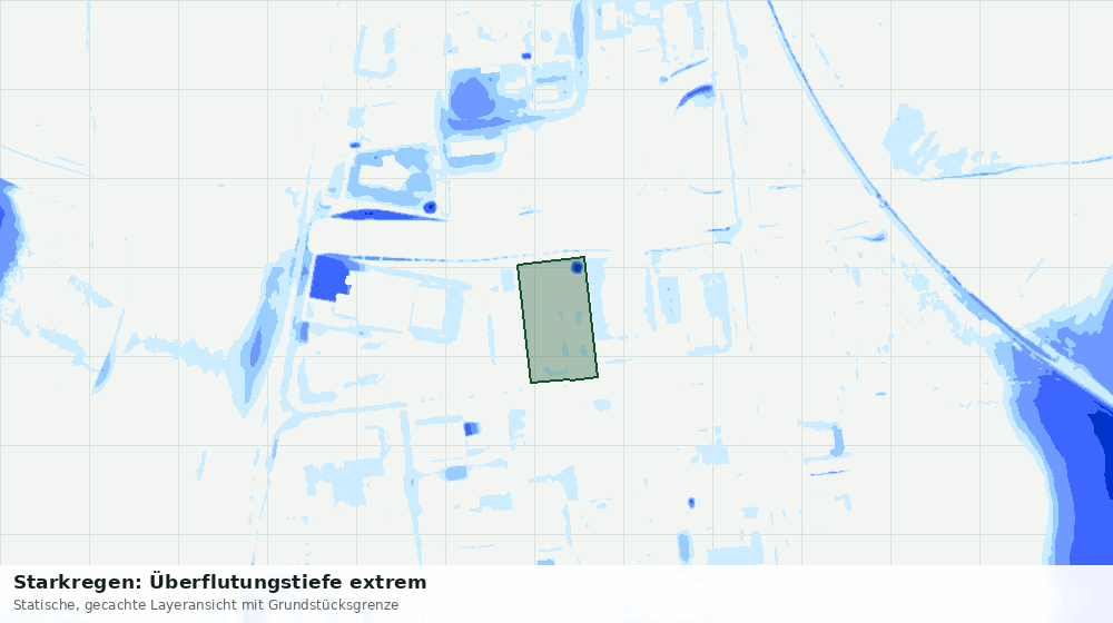 Statische Kartenansicht: Starkregen: Überflutungstiefe extrem