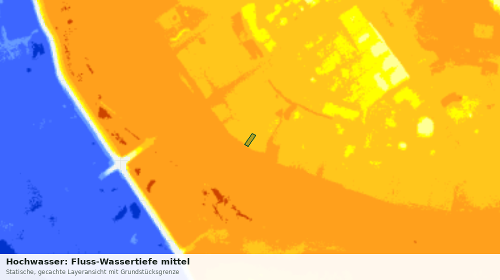 Statische Kartenansicht: Hochwasser: Fluss-Wassertiefe mittel
