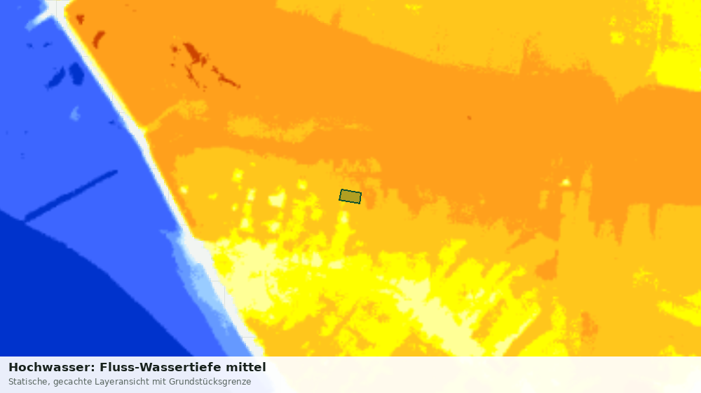 Statische Kartenansicht: Hochwasser: Fluss-Wassertiefe mittel