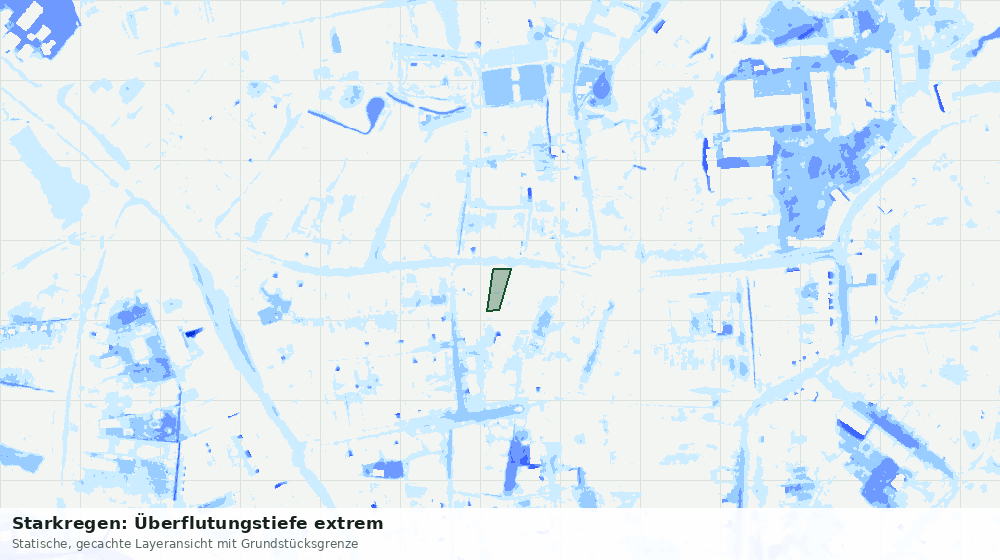 Statische Kartenansicht: Starkregen: Überflutungstiefe extrem