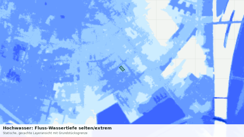 Statische Kartenansicht: Hochwasser: Fluss-Wassertiefe selten/extrem