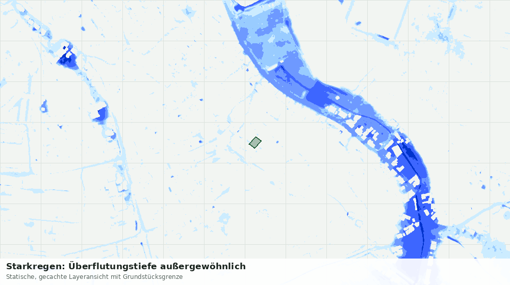 Statische Kartenansicht: Starkregen: Überflutungstiefe außergewöhnlich