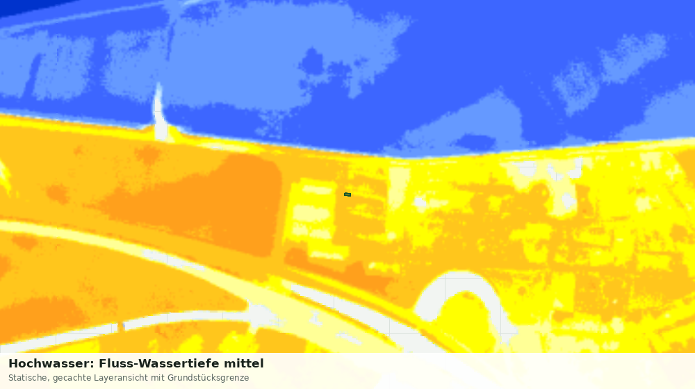 Statische Kartenansicht: Hochwasser: Fluss-Wassertiefe mittel