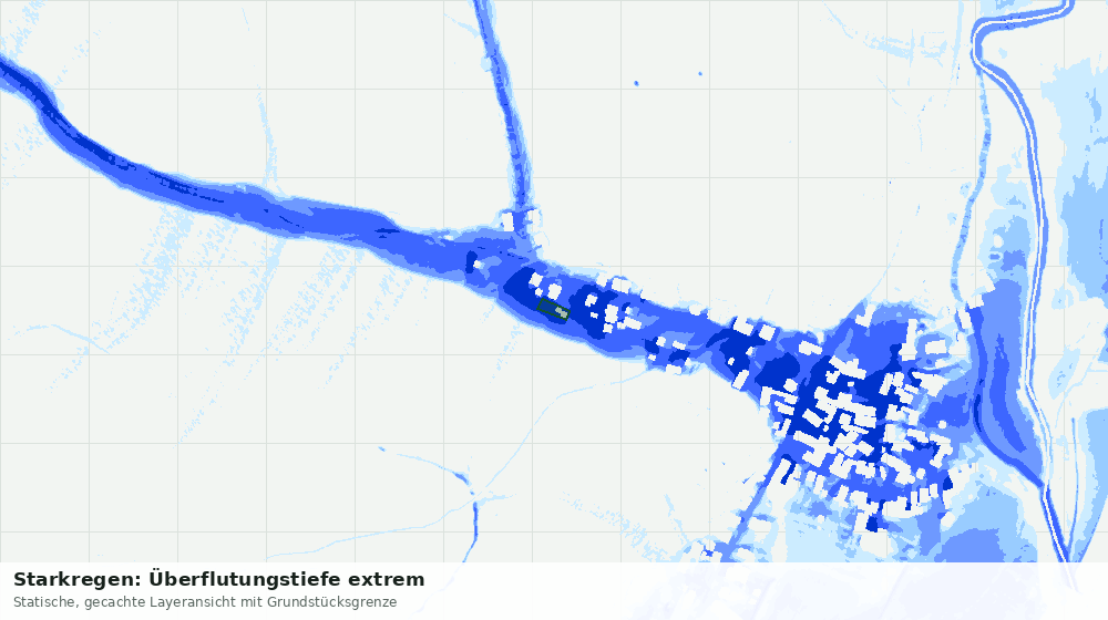Statische Kartenansicht: Starkregen: Überflutungstiefe extrem