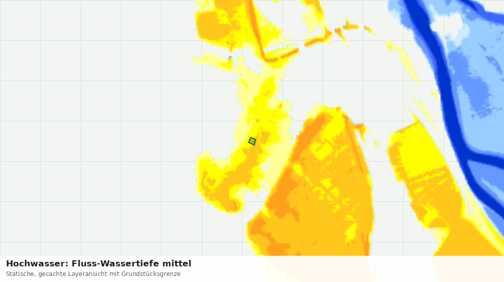 Statische Kartenansicht: Hochwasser: Fluss-Wassertiefe mittel