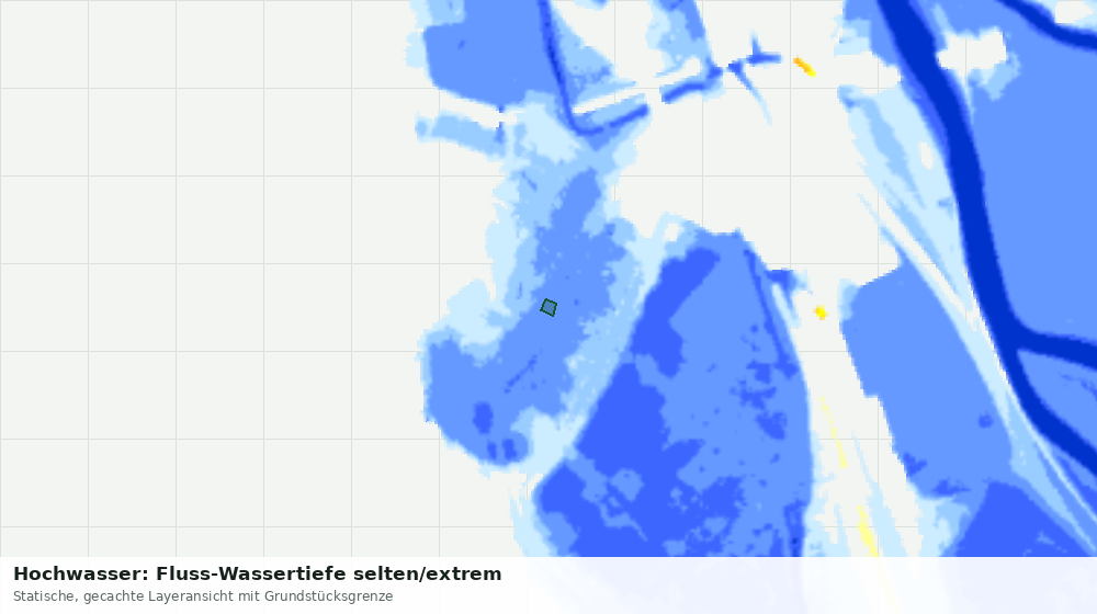 Statische Kartenansicht: Hochwasser: Fluss-Wassertiefe selten/extrem
