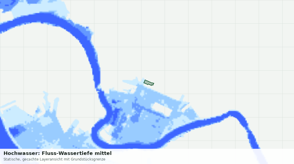 Statische Kartenansicht: Hochwasser: Fluss-Wassertiefe mittel