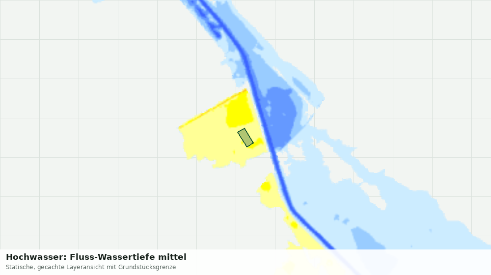 Statische Kartenansicht: Hochwasser: Fluss-Wassertiefe mittel