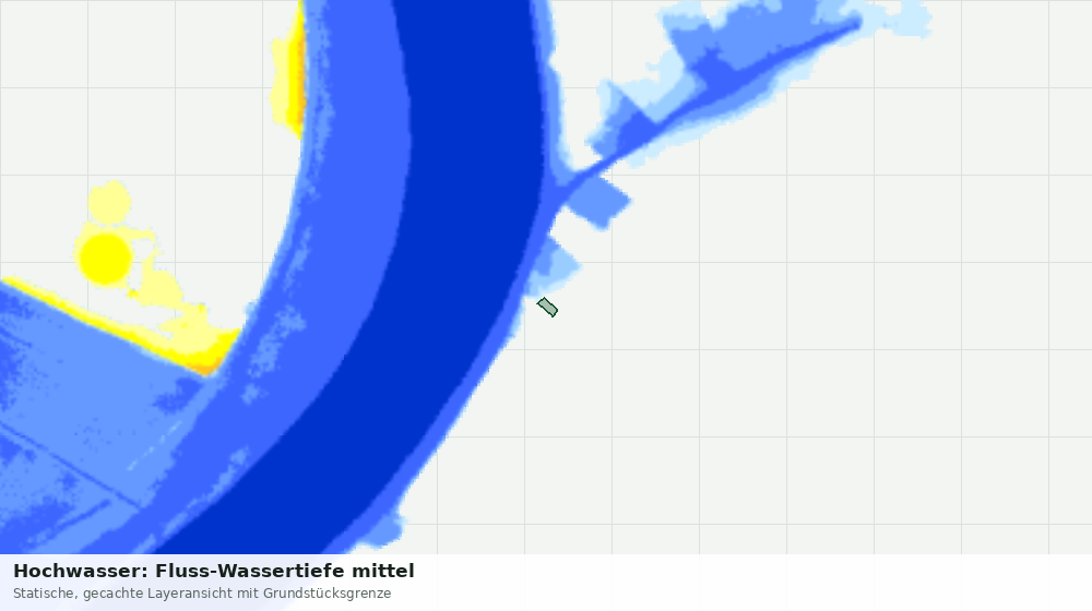 Statische Kartenansicht: Hochwasser: Fluss-Wassertiefe mittel