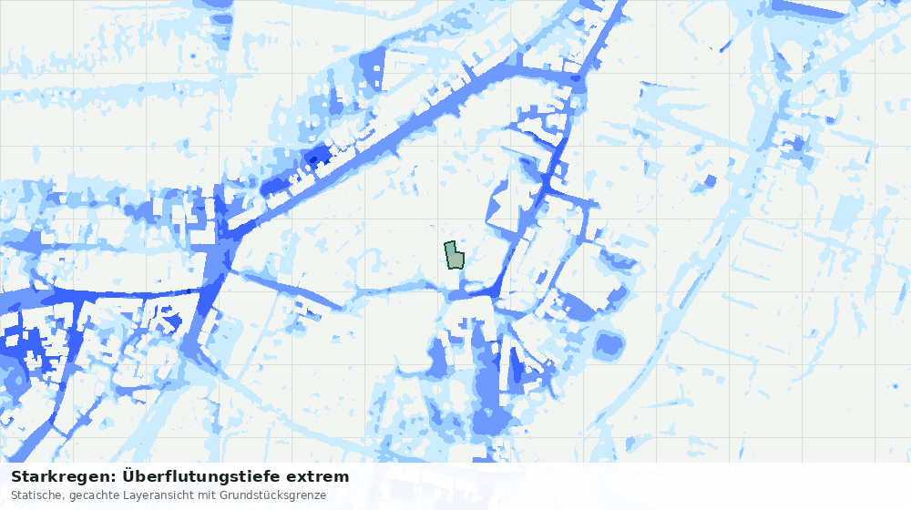Statische Kartenansicht: Starkregen: Überflutungstiefe extrem
