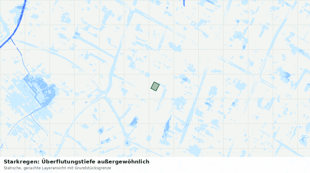 Statische Kartenansicht: Starkregen: Überflutungstiefe außergewöhnlich