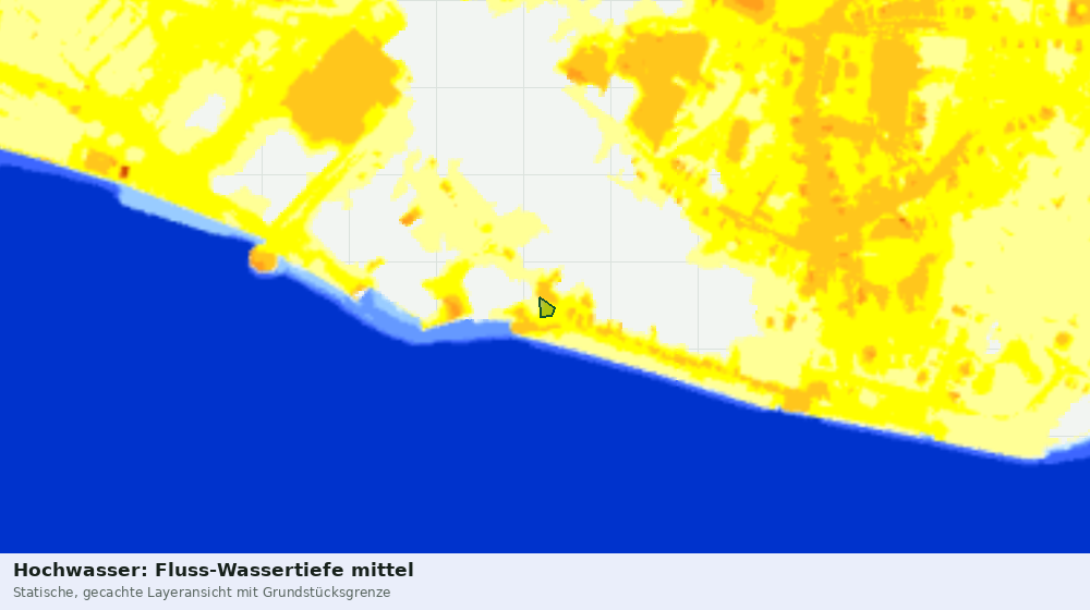 Statische Kartenansicht: Hochwasser: Fluss-Wassertiefe mittel