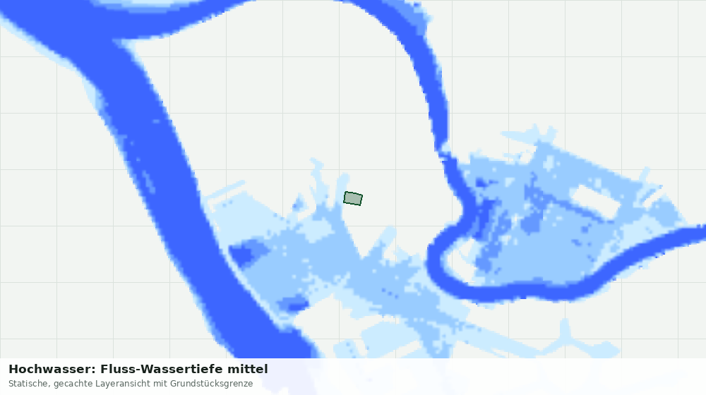 Statische Kartenansicht: Hochwasser: Fluss-Wassertiefe mittel