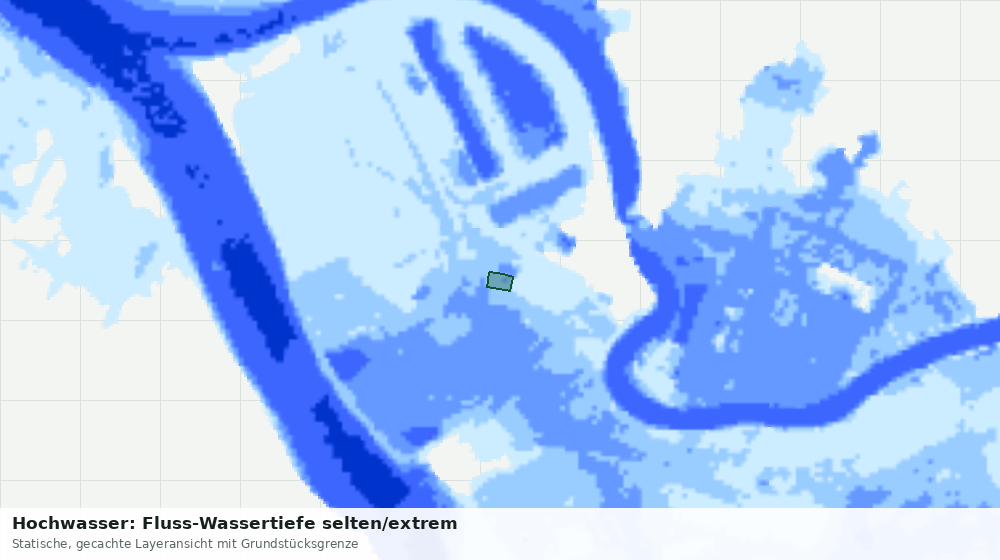 Statische Kartenansicht: Hochwasser: Fluss-Wassertiefe selten/extrem