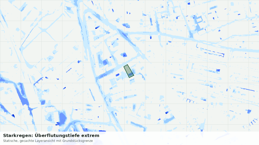 Statische Kartenansicht: Starkregen: Überflutungstiefe extrem
