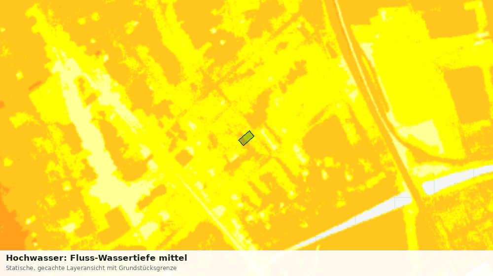 Statische Kartenansicht: Hochwasser: Fluss-Wassertiefe mittel