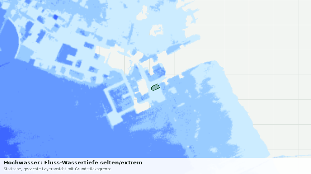 Statische Kartenansicht: Hochwasser: Fluss-Wassertiefe selten/extrem