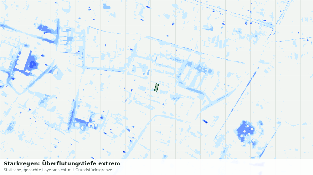 Statische Kartenansicht: Starkregen: Überflutungstiefe extrem