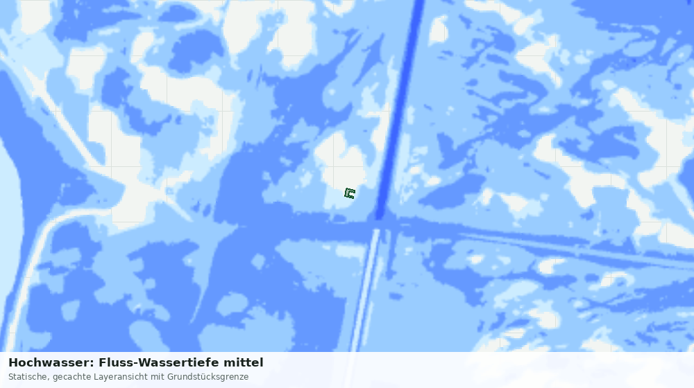 Statische Kartenansicht: Hochwasser: Fluss-Wassertiefe mittel