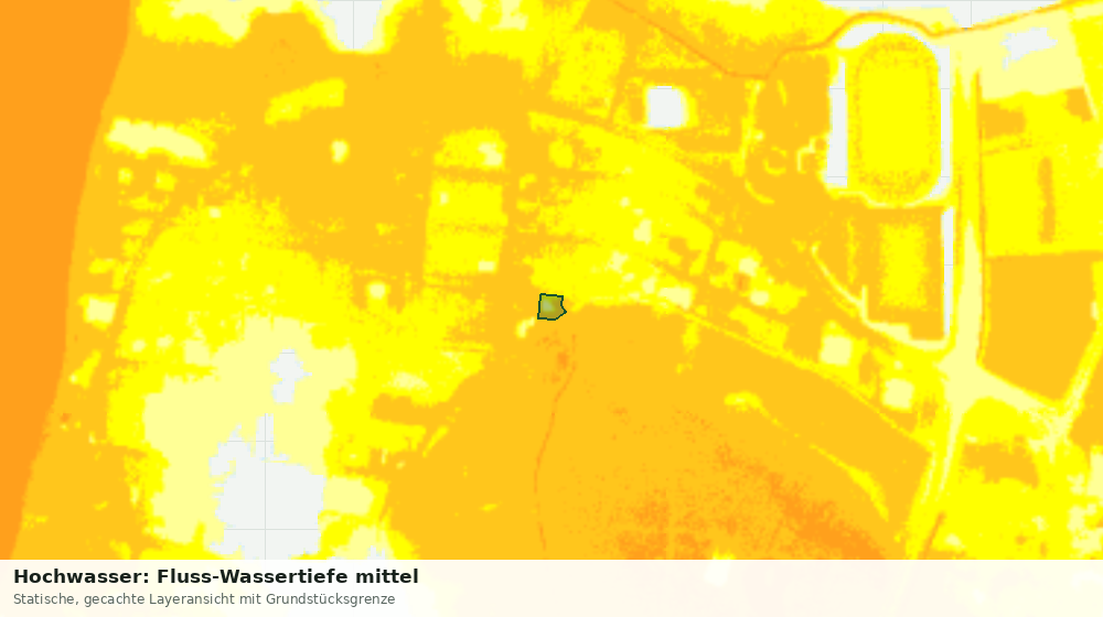 Statische Kartenansicht: Hochwasser: Fluss-Wassertiefe mittel