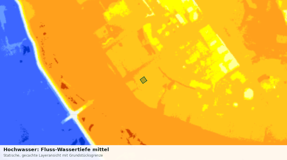 Statische Kartenansicht: Hochwasser: Fluss-Wassertiefe mittel