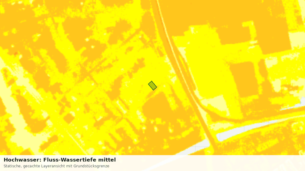 Statische Kartenansicht: Hochwasser: Fluss-Wassertiefe mittel