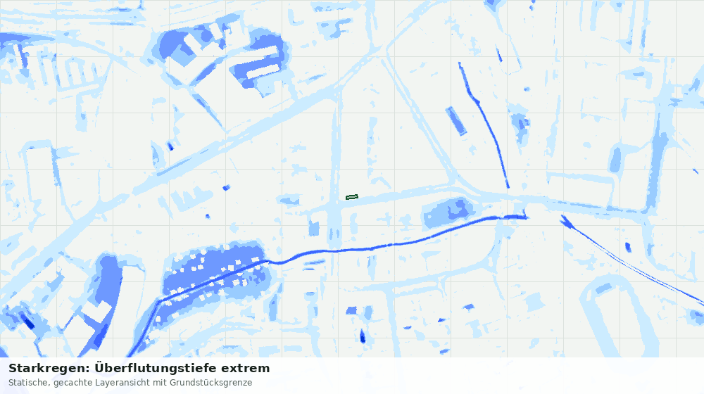 Statische Kartenansicht: Starkregen: Überflutungstiefe extrem