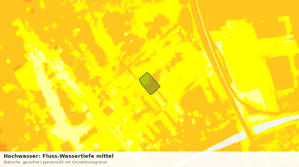 Statische Kartenansicht: Hochwasser: Fluss-Wassertiefe mittel